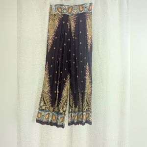 Bohemian Wide-Leg Pants with Paisley Print